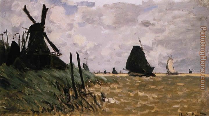 Windmill at Zaandam 2 painting - Claude Monet Windmill at Zaandam 2 art painting